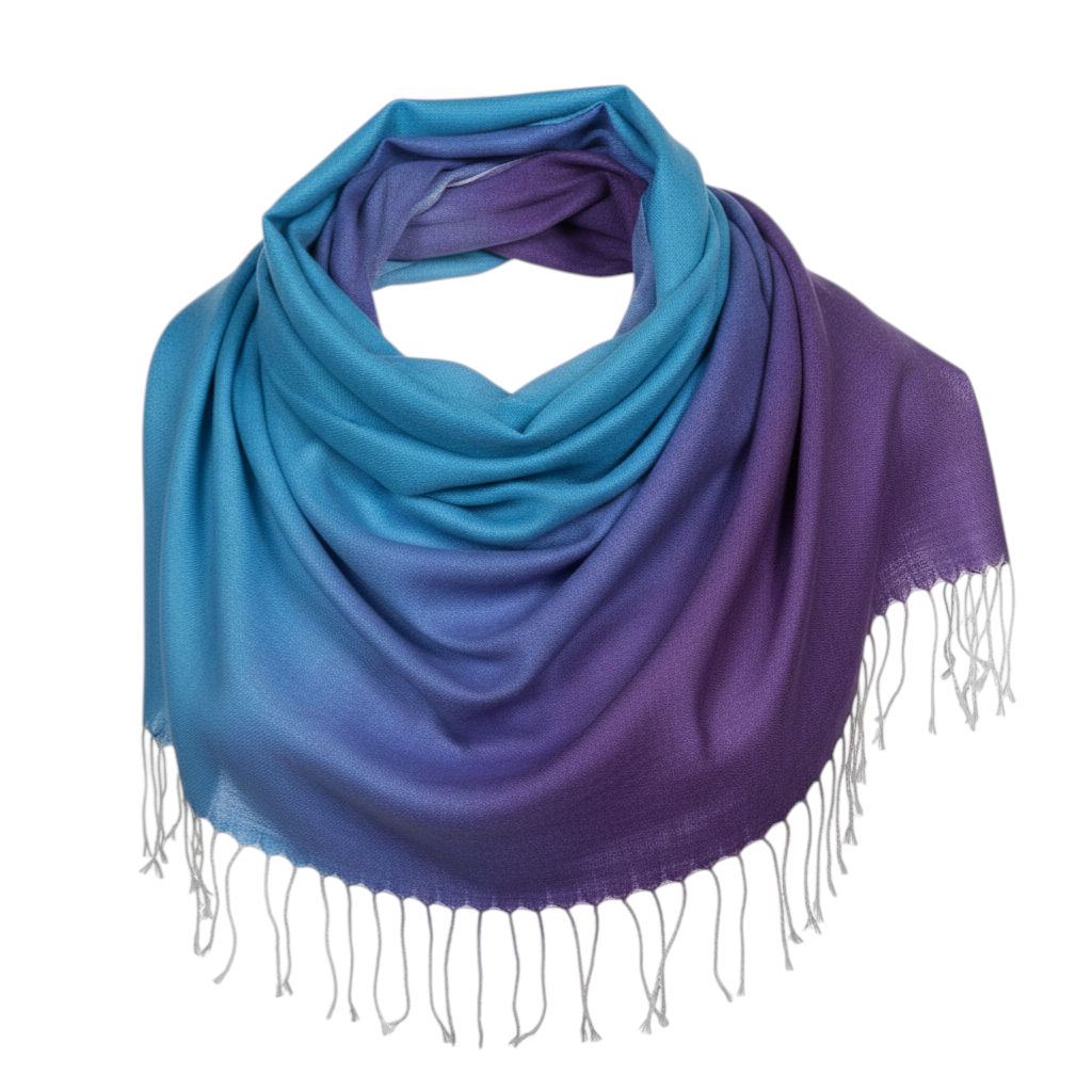Shades Of Blue Giant Check Scarf